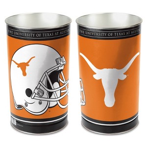 NCAA Texas Longhorns Waste Basket: Indoor Tin Trash Can, Open Top Design - 1 of 3