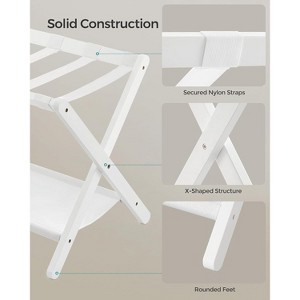 Luggage Rack, Folding Suitcase Stand with Storage Shelf, for Guest Room, Hotel, Bedroom - 1 of 4