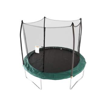 Skywalker Trampolines SWTC100G 10-Foot Round Compact Outdoor Backyard Trampoline with Safety Enclosure Net for Kids and Adults, Green