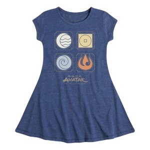 Girls' - Avatar: The Last Airbender - Nations Symbols Fit & Flair Cap Sleeve Dress - 1 of 4