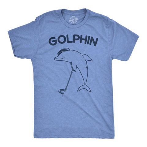 Мужские футболки Crazy Dog T-Shirts, Inc. Mens Funny T Shirts Golphin Sarcastic Golfing Dolphin Graphic Novelty Tee for Men - Crazy Dog Men's T Shirt for Animal Lovers Light Blue M