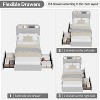 Bed Frame with 2 Flexible Drawers and Bookcase Headboard, Boucle Upholstered Platform Bed Easy Assembly, No Box Spring Needed - 2 of 4
