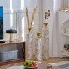 Set of 3 Floor Metal Decorative White Glazed Vase with 3D for Gorgeous Home Office, 24in/28.7in/33.5in Height - 3 of 4