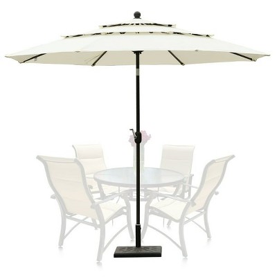 Aoodor Garden Market Umbrella - Outdoor Patio Umbrella Round-beige : Target