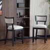 26.5" Bar Stool, Upholstered Bar Height Bar Stool with Comfort Back, Solid Rubberwood Frame - 2 of 4