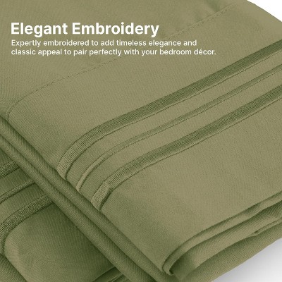 King Size Sage Green Hypoallergenic Microfiber Pillowcase Set
