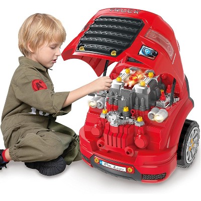 iPlay, iLearn Large Truck Engine Toy, Kids Mechanic Repair Set for 3-5 Yr Toddlers