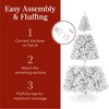 Best Choice Products Pre-Lit White Christmas Pine Tree w/ Flocked Branches, Warm-White Lights - 4 of 4