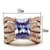 Slickblue Women’s Stainless Steel Ring with Oblong Light Amethyst CZ, IP Rose Gold Finish, Swirling Design, 5–10 - 2 of 4
