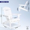 Maggift Wooden Folding Adirondack Chairs Set of 2 Casual Patio Chairs with Wood Grain for Patio, Yard, Garden, White, 31"*28"*36" - 3 of 4
