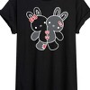 Women's - Instant Message - Two Bunnies Plushie Oversized Graphic T-Shirt - 2 of 4