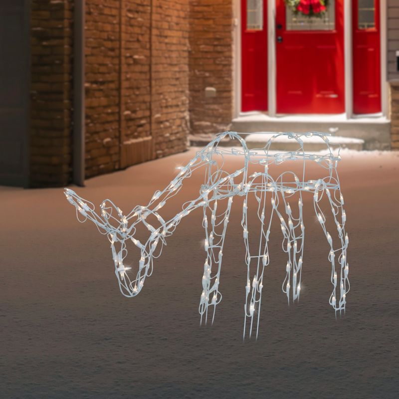 Northlight 42" Lighted White Feeding Reindeer Outdoor Christmas Decoration, 2 of 5