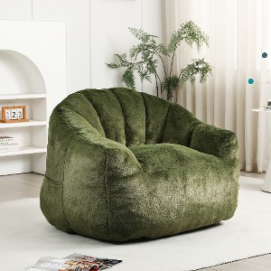 Lyngins Giant Bean Bag Chair with Armrests, Pre-Filled Lazy Chair with Removable Cover, High-Density Memory Foam Accent Chair, Comfy Single Sofa Chair - 1 of 4