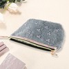 Unique Bargains Women Portable Faux Pearls Makeup Bag Gray 1 Pc - 2 of 3