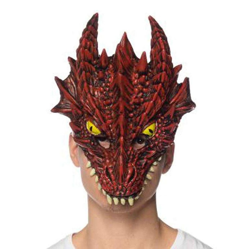 HMS Supersoft Red Dragon Adult Costume Mask, 1 of 2