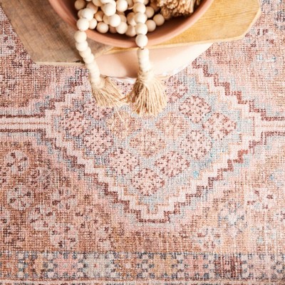 Marquesa Light Pink and Blue Diamond Runner Rug
