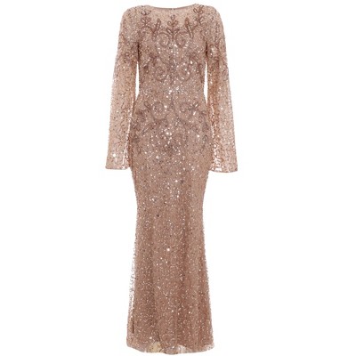 Embellished Flutter Sleeve Evening Dress : Embellished Flutter Sleeve ...