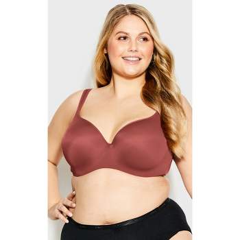 Curvy Couture Women's Plus Size Silky Smooth Micro Unlined Underwire Bra  Sweet Tea 36DDD