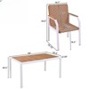 DSVIMOY 7 Piece Patio Dining Set, Outdoor Furniture Set of 6 Chairs, Outdoor Dining Set for Backyard and Garden, Brown, 59"*34.5"*29.5" - 3 of 4