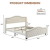 King Size Bed Frame, King Platform Bed Frame with Upholstered Headboard, Durable Wooden Slats, Sturdy Framework, Noise Free Sleep, Beige - 2 of 4