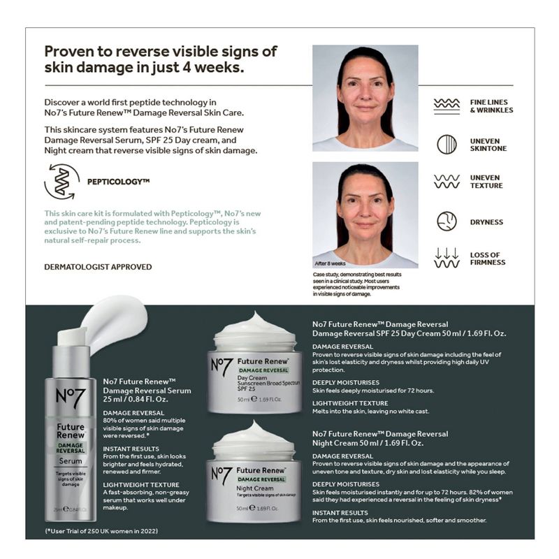 No7 Future Renew Damage Reversal Skincare System Kit - 3ct, 3 of 9