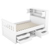 TIRAMISUBEST Twin Size Captain Platform Bed with Storage Bookcase Headboard and 4 Drawers, Wooden Bed Frame with Storage Cabinet and Shelves - 4 of 4
