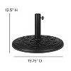 Emma and Oliver Universal Black Cement Patio Umbrella Base - Weatherproof - 19.25" Diameter - image 3 of 4