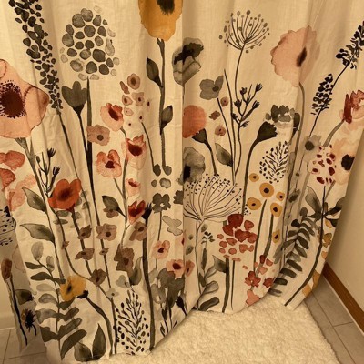 Floral Wave Shower Curtain White - Threshold™ : Target