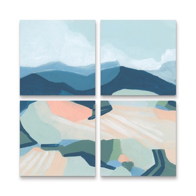 Trademark Fine Art June Erica Vess  Sorbet Fields II 4 Piece Panel Set Art