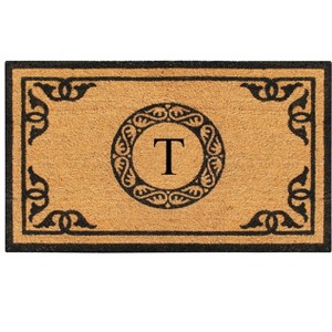 A1HC Natural Coir Door Mat 24x39, Anti-Shed Treated Durable Doormat for Outdoor Entrance Monogrammed - 1 of 4