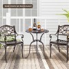 MOEPISY 24 Inch Round Cast Aluminum Table Patio Dining Bistro Table with 2 Inch Umbrella Hole - 2 of 4
