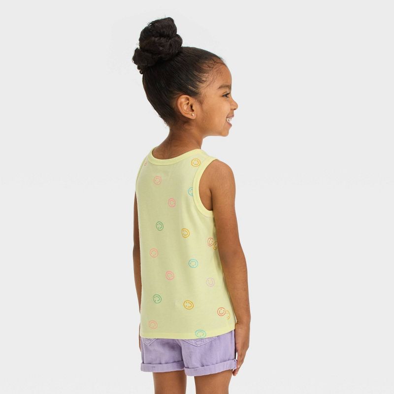 Toddler Girls' Smiles Tank Top - Cat & Jack™ Light Yellow, 3 of 5