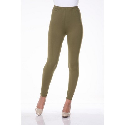 Women's Plus Size Super-Stretch Solid Leggings Green One Size Fits Most  Plus - White Mark