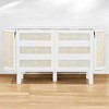 Mshliw Murphy Bed with Hidden Storage and Modern Woven Design, Foldable Space-Saving Bed with Rattan Drawer Accents, Built-in Side Cabinets - 4 of 4