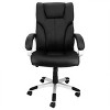 Elama High Back Adjustable Faux Leather Office Chair in Black and Gray Base - 4 of 4