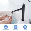 PAGED Tall Bathroom Faucets, Single Hole Bathroom Sink Faucet, Single Handle Vanity Basin Faucet with Stainless Steel Material - 3 of 4