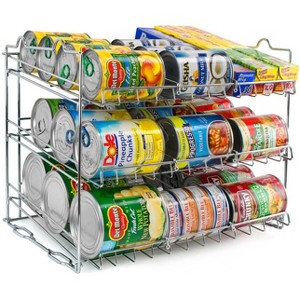 Sorbus 3 Tier Metal Can Organizer: Efficiently Store & Display up to 36 Standard Cans, Maximizing Vertical Space in Your Pantry - 1 of 4