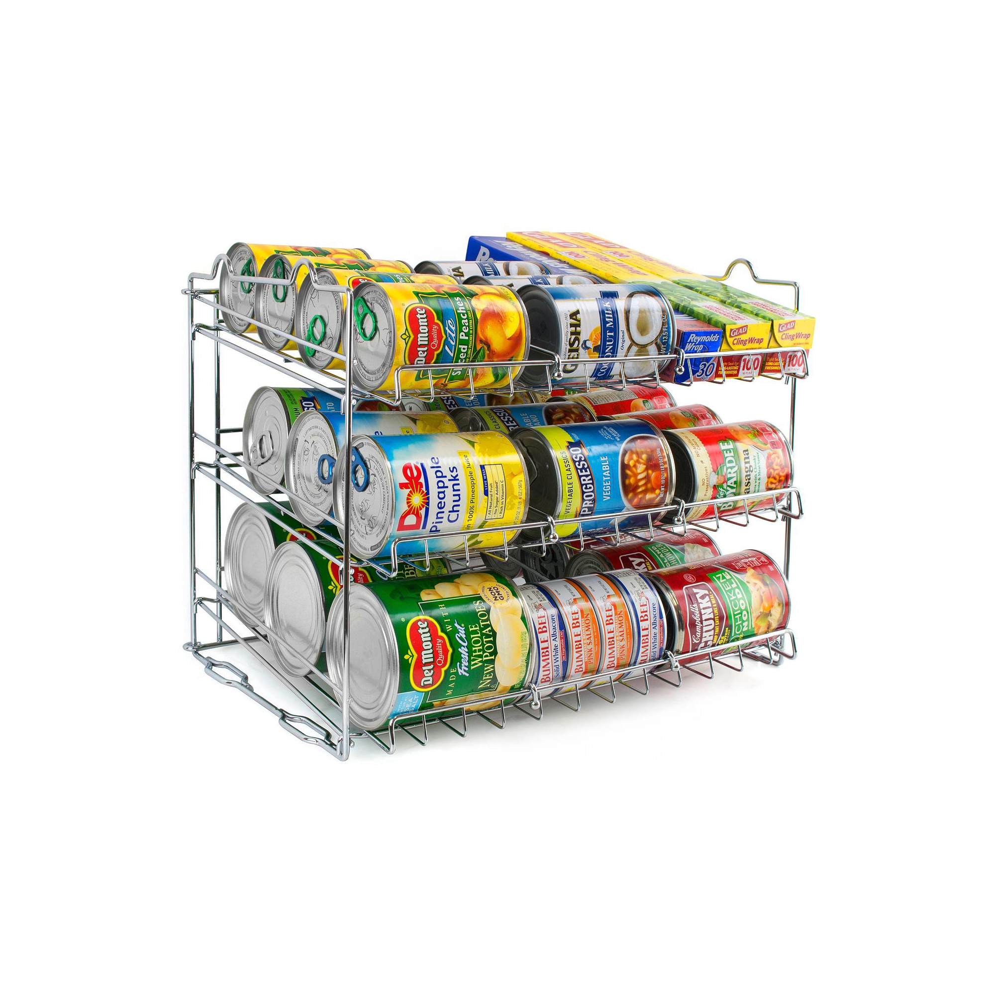 Sorbus 3 Tier Metal Can Organizer: Efficiently Store & Display up to 36 Standard Cans, Maximizing Vertical Space in Your Pantry