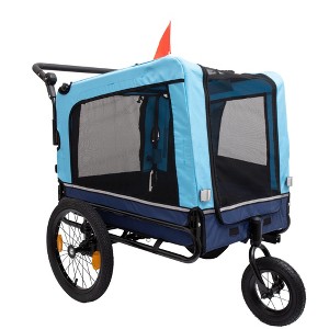 Kumasinova Bike Trailer,Holds Pet Up to 88 lbs,Pet Cart Bicycle Carrier with Quick Release Wheel,Non-Slip Floor,Internal Leash,Push Cart for Pet - 1 of 4