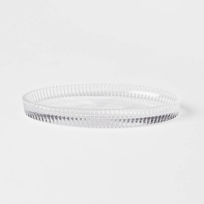 Ribbed Glass Vanity Tray Clear - Threshold™