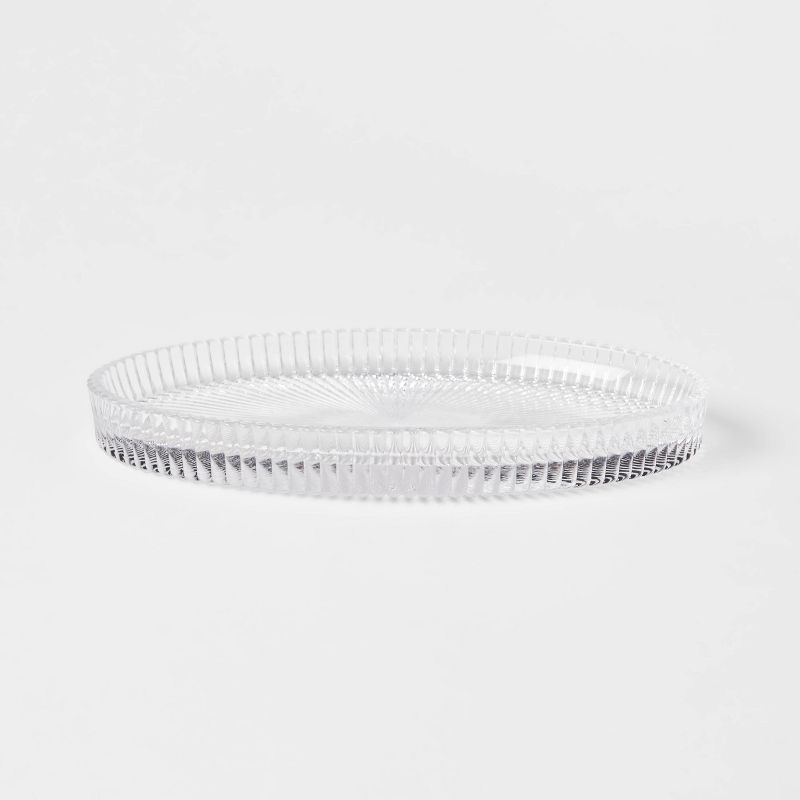 Ribbed Glass Vanity Tray Clear - Threshold&#8482;, 1 of 8