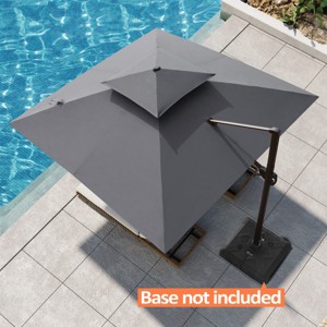 Pellebant 10.5FT Square Double Top Cantilever Umbrella Outdoor 360° Rotation 6 Heights Adjustable Offset Umbrella Patio Umbrella - 1 of 4