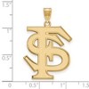 Black Bow Jewelry 10k Yellow Gold Florida State Seminoles NCAA Extra Large Pendant - 2 of 3