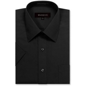 Marquis Men's Short Sleeve Dress Shirt, Cotton Blend Broadcloth, Classic Fit - Work, Events & Casual Wear - 1 of 1