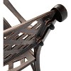Balkene Home 61491 Patio Bench, Cast Aluminum, Lightweight & Sturdy, Garden/Backyard, Basketweave Design, Antique Bronze - 2 of 4