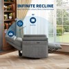 Power Recliner Chair Swivel Glider Upholstered Nursery Rocker Reclining Sofa Chair with Charging Port, Double-Layered Armrests & Side Pocket - 4 of 4