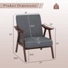 Costway Set of 2 Accent Chair Leathaire Leisure Armchair w/ Rubber Wood Pads - 3 of 4