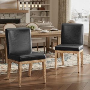 Ora Maison Medieval Style Dining Chairs Set, Upholstered Seat with Padded Cushion, Wooden Frame & Legs, Easy Assembly Accent Chairs for Dining Room - 1 of 4
