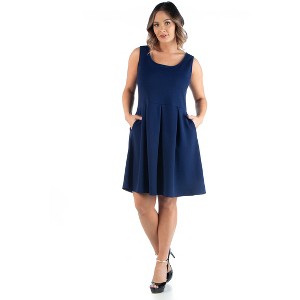 24seven Comfort Apparel Sleeveless Plus Size Dress with Pockets - 1 of 4