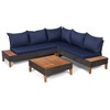 Costway 4PCS Patio Rattan Furniture Set Cushioned Loveseat w/Wooden Side Table - 3 of 4